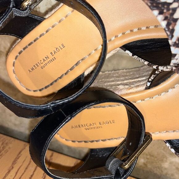 American Eagle Women’s Faux Leather Animal Print Casual Espadrille Sandals Sz-6 - Picture 3 of 7
